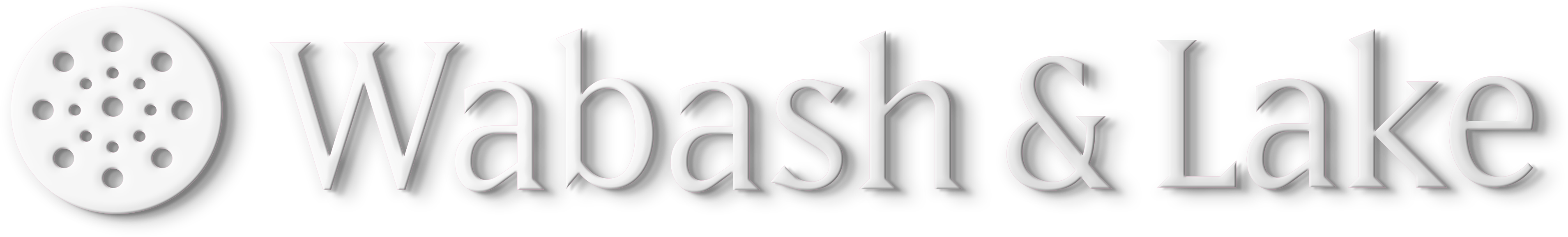 The all white rendered logo for Wabash and Lake.